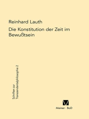 cover image of Die Konstitution der Zeit im Bewusstsein